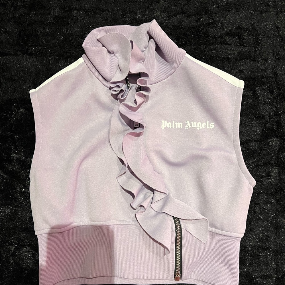 Purple cropped palm angels top